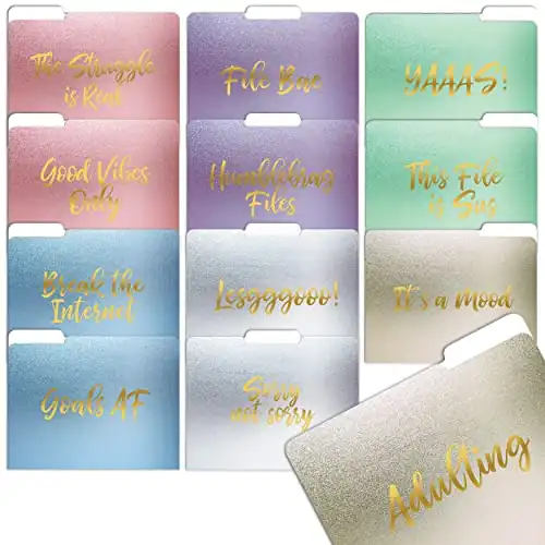 Gold Foil Popular Sayings - Decorative File Folders