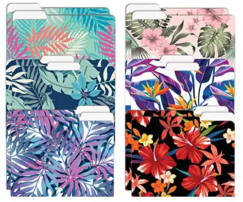Tropical Floral Designs - Decorative File Folders
