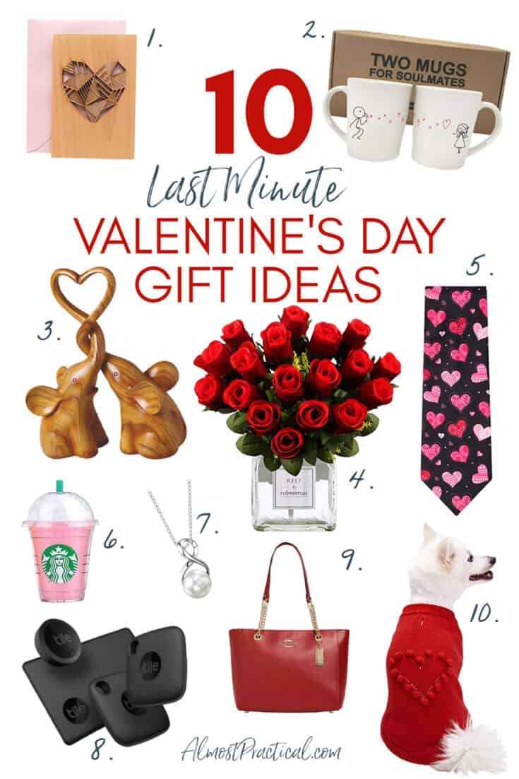 collage of gift ideas for Valentine's Day