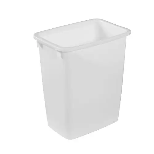Rubbermaid 21 Quart Traditional Open Top Waste Basket Indoor Trash Bin Container for Bathrooms and Other Indoor Spaces, White