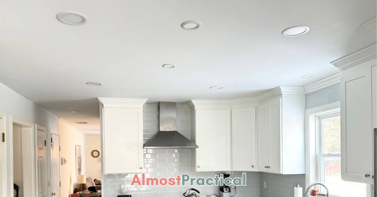 recessed lights in a kitchen ceiling