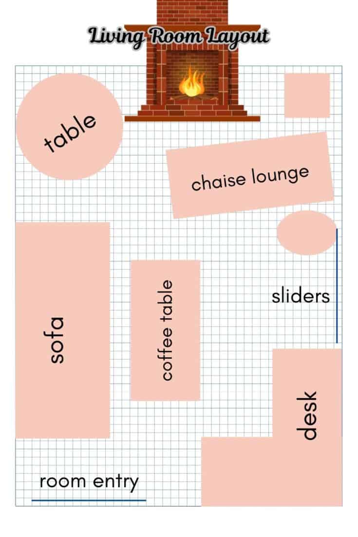 living room layout on graph paper