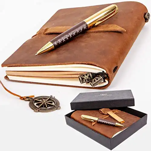 EMCOLLECTION Leatherbound Writing Journal Set