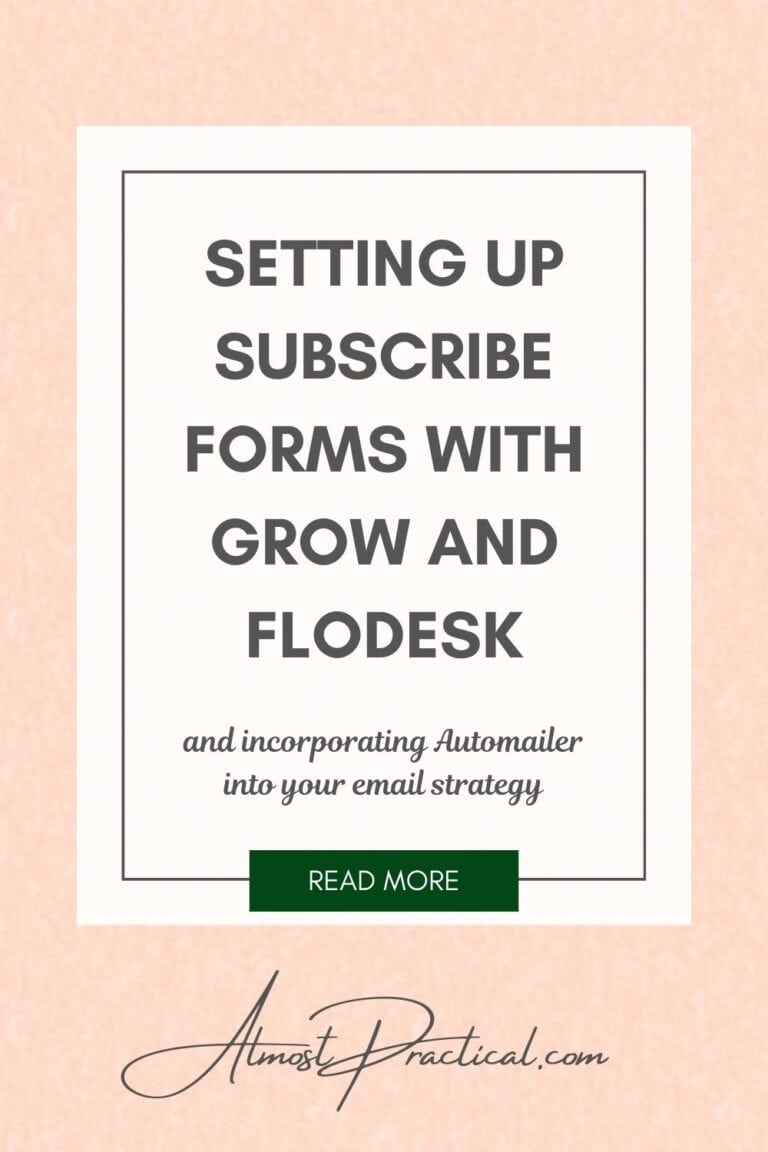 How I am Setting Up Grow Subscribe Forms and Workflows in Flodesk on My Blog