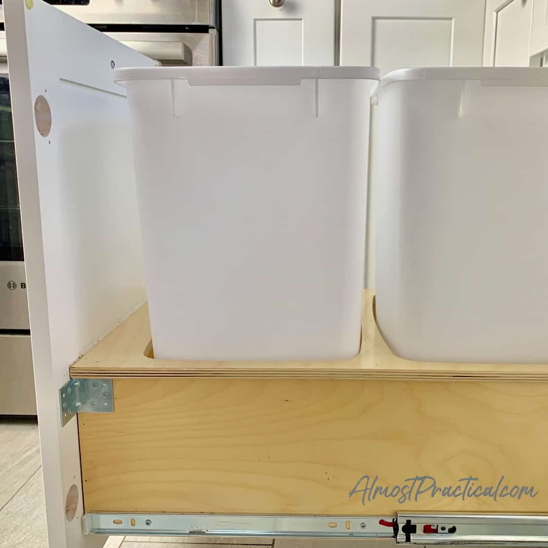 pull out kitchen trash can cabinet - bottom mount