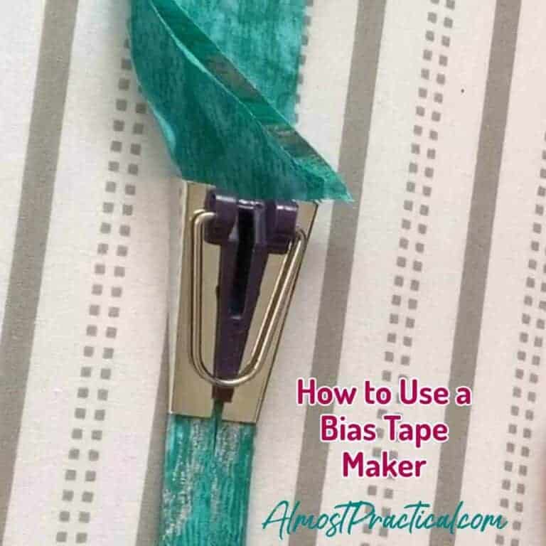 a bias tape maker with self made bias tape