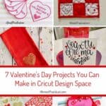 Collage of Cricut Valentine's Day Projects