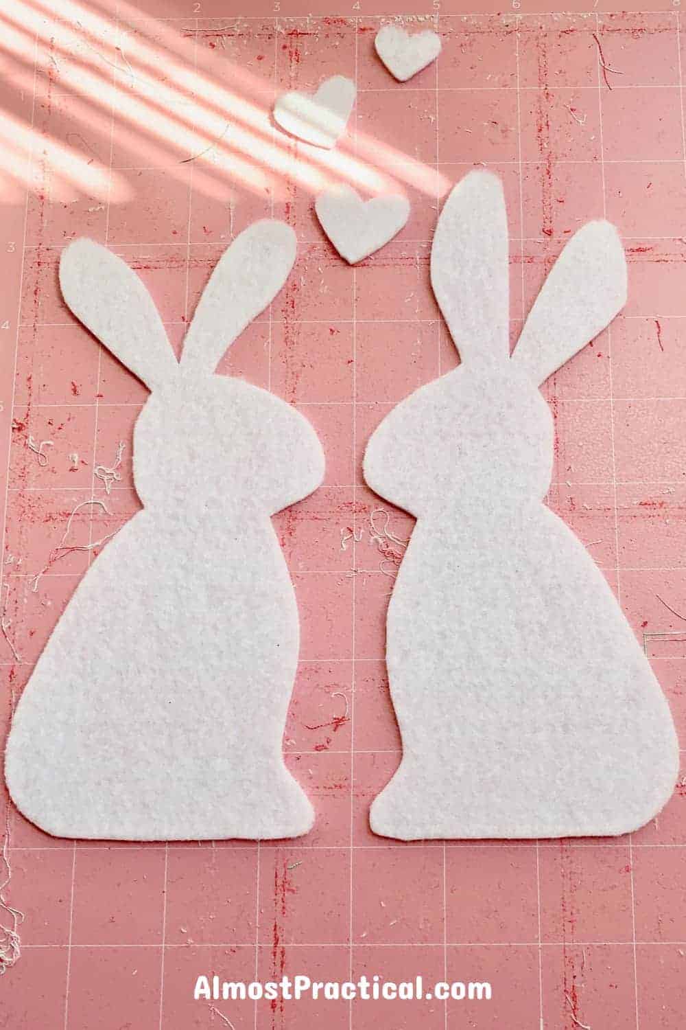 felt bunnies on cricut maker mat