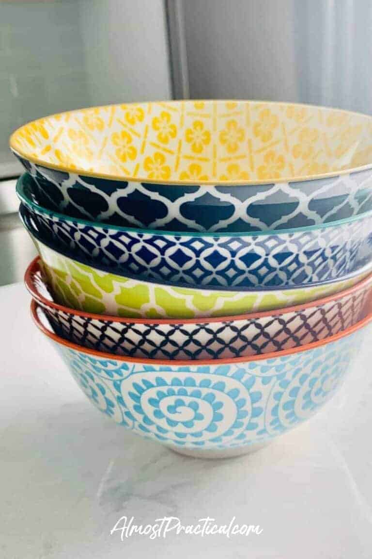 stack of colorful bowls